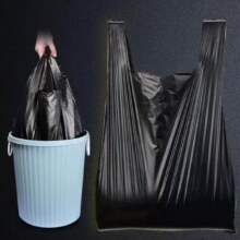 加厚手提式垃圾袋背心家用特厚黑色袋子  32*52cm/50只