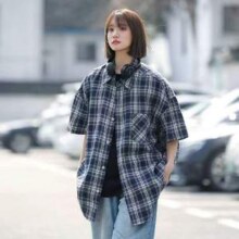 唐狮集团 DESSO 德索 女士复古宽松慵懒风格子衬衫 多色
