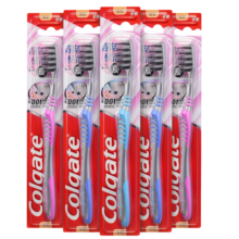 高露洁（Colgate）纤柔备长炭软毛牙刷 5支 超细软毛 深层洁齿9.9元 (月销1w+)