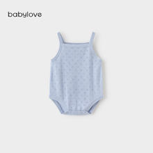 Babylove 婴儿吊带包屁衣夏季薄款针织男女宝宝无袖三角哈衣爬服