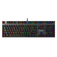 雷柏 V700 合金版 108键 有线机械键盘 黑色 雷柏茶轴 RGB
