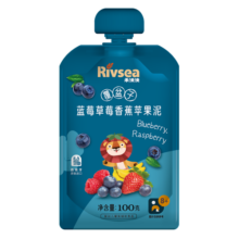 禾泱泱婴幼儿覆盆子蓝莓草莓香蕉苹果泥100g 进口宝宝果泥6月+