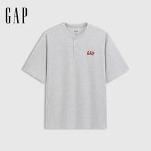 Gap 纯棉刺绣 亨利领短袖 美版729074（全色全码有货）