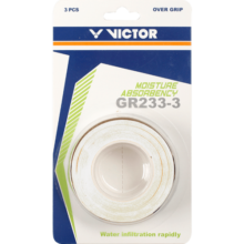 威克多（VICTOR） 胜利羽毛球手胶GR233三条装网球拍吸汗带GR262防滑耐磨缠带GR253 吸汗GR233-3A白色