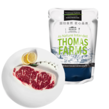 THOMAS FARMS 澳洲安格斯谷饲150天原切西冷牛排200g 牛肉烧烤健身