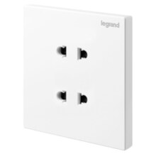 罗格朗（LEGRAND）开关插座面板 仕典/逸景系列玉兰白色暗装插座 86型10A四孔插座
