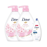 多芬 樱花甜香滋养美肤沐浴乳沐浴露 1KGx2+190ml