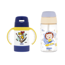 膳魔师（THERMOS）儿童水杯316L保温杯PPSU宝宝水杯学饮杯小学生吸管杯四季水杯组合 小黄鸭保温杯+巧虎吸管杯
