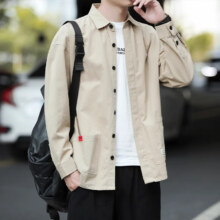 真维斯  痞帅男士工装衬衣男2025春夏新款休闲百搭纯棉男款长袖衬衫外套男  黑/灰/蓝/绿/卡其/黄