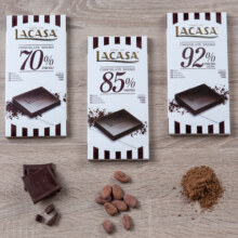 Lacasa乐卡莎黑巧克力100g排块*4西班牙欧式进口零食