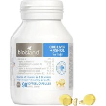 【自营】bioisland/佰澳朗德深海鱼肝油软胶囊DHA儿童90粒/瓶