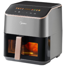 20点：美的（Midea）AI烹饪空气炸锅家用全自动 可视不用翻面 实用大容量 智能触控可复热 金属腔体 5.3L KZC539J5