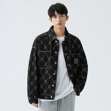 gxgjeans gxg.jeans男装2024年秋季老花满印夹棉牛仔夹克 黑色-常规1 175/L
