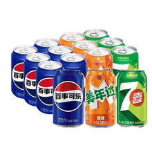 pepsi 百事 可乐七喜美年达330ml*12罐