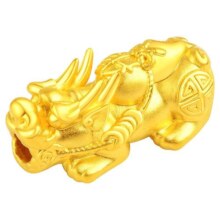 老庙黄金足金转运珠串珠招财貔貅黑玛瑙手串情侣款官方正品送礼