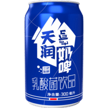 天润（terun）奶啤 新疆特产牛奶二次发酵 无酒精啤酒特色乳酸菌风味含乳乳饮料 蓝罐原味奶啤300ml*12罐49.9元 (券后省0.85)