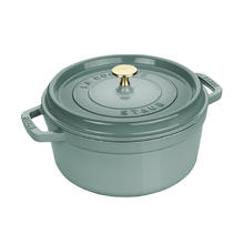 staub 珐宝 法国进口珐琅铸铁锅双耳煲汤锅烹饪锅具尤加利绿色22cm660.96元