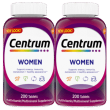 PLUS会员：善存（Centrum）复合维生素200粒/瓶*2成人女士 含VB、VC铁锌微量矿物质 双瓶装115元（需领券，需凑单）