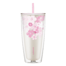 乐扣乐扣（LOCK&LOCK） 樱花杯水杯子双层杯身易开盖易清洗塑料杯吸管杯水杯女 HAP509WHT-樱花白-750ML33.8元