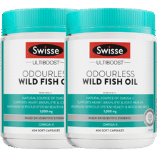 88VIP：Swisse 斯维诗 野生鱼油胶囊 1000mg 400粒*2瓶188.5元+10元淘金币（需领券）