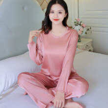 88VIP：冰丝薄款大码圆领长袖家居服套装【多色可选】【需入会】33.92元（需领券）+398淘金币