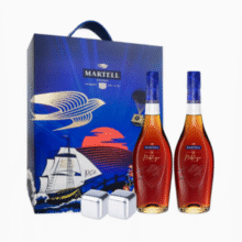 MARTELL 马爹利 名士VSOP+ 干邑白兰地礼盒 350ml*2支（含冰酒石*2）史低378.74元包邮