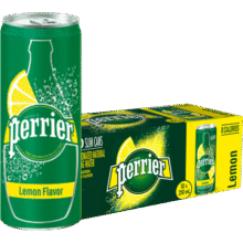 巴黎水（Perrier）柠檬味气泡水250ml*30罐 整箱装 法国原装进口 天然果香矿泉水109元 (月销3000+)