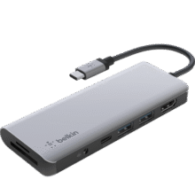 贝尔金（BELKIN）Type-C扩展坞 高效7合1拓展 iPad苹果电脑转接 PD供电100W 笔记本HDMI投屏 USB/SD读卡 兼容雷电口259元 (券后省0.9,月销4000+)