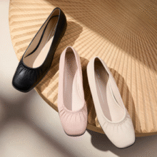 ECCO 爱步 安妮 女士羊皮方头浅口平底低跟鞋 208553￥569.05