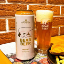 德国进口 Harboe 豪铂熊 BearBeer 5°小麦白啤酒500mL*24听新低79.9元包邮（3.3元/听）
