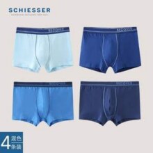 SCHIESSER 舒雅 Becover系列 男士棉质平角内裤  E5/20084T 4条装史低99元包邮（24.75元/条）