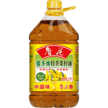 鲁花 食用油 低芥酸特香菜籽油 5L  /桶  （新老包装随机发放）89.9元 (月销1w+)