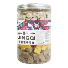 京七宠物零食冻干桶260g犬猫通用4拼混合冻干桶鸡肉粒生骨肉蛋黄牛肝16.9元（合8.45元/件）需建立爱宠档案