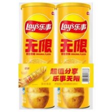 Lay‘s 乐事 无限薯片 经典原味 104g*2罐新低4.69元包邮（2.34/罐）