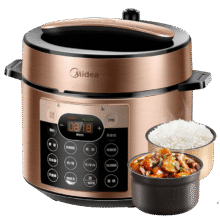 20点、plus会员、需首购：美的（Midea）提鲜系列电压力锅5L双胆家用高压电饭锅 全自动智能预约煲汤开盖煮小米粥YL50Q3-451电饭煲4-6人167.58元包邮
