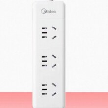 美的  USB多孔家用安全排插线板 3位小五孔 1米11.12元+19淘金币
