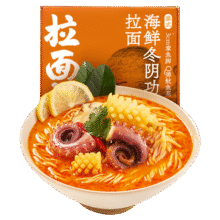 拉面说儿海鲜泰式冬阴功酸辣方便面 速食食品非油炸香菜面早餐211.5g/盒17.3元 (券后省0.9,月销2000+)
