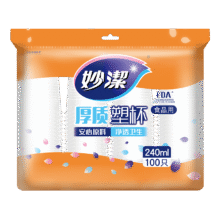 PLUS会员:妙洁 塑料一次性杯子  240ml*100只装中号8.08元