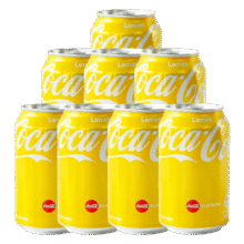 可口可乐（Coca-Cola）中国香港版柠檬味可乐碳酸饮料汽水网红高颜值饮料易拉罐气泡水 330mL8罐黄罐可乐42.8元