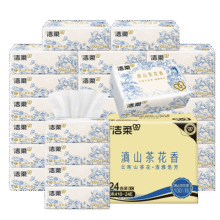 洁柔抽纸3层100抽24包滇山茶花香柔韧可湿水面巾纸擦手卫生纸24包整箱 3层 100抽*24包71.7元（合23.9元/件）