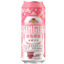 PLUS：青岛啤酒（TsingTao）樱花味白啤 9度 500ml*12听 整箱装 赠白啤杯+牛肉干50g*2135.9元（需领券，合67.95元/件）