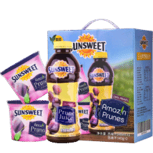 plus、需首购：SUNSWEET日光美国进口西梅礼盒1626g 西梅干340g*2+西梅汁946ml*1孕妇可喝