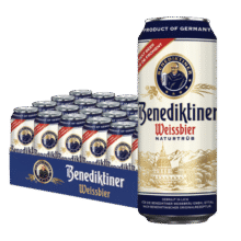 百帝王（Benediktiner）小麦白啤酒 修道院经典 500ml*24听 整箱装 德国原装进口179元 (月销5000+)