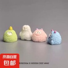 趣味玩具卡通小毛怪树脂配件怪兽童趣diy奶油胶发夹头绳立体摆件 绿色款1个装2.06元（需领券，合0.19元/件）