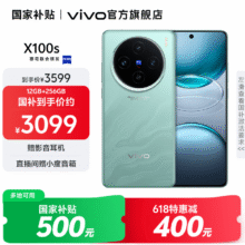 PLUS会员、国补：vivo X100s 蔡司超级长焦 蓝晶 x 天玑9300+ 7.8mm超薄直屏 拍照手机 青云 16GB+512GB3377.01元（需领券）