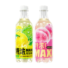 PLUS会员、需首购：MAXX 特浓柠檬柚子完熟白桃果汁 低糖汽水组合装 500ml*2瓶3.85元包邮