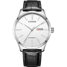 西铁城（CITIZEN）机械机芯牛皮表带时尚休闲简约商务防水男表NH8350-08B1038元