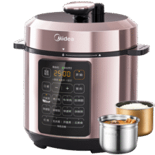 美的（Midea）【国家补贴】深汤系列电压力锅5L家用0涂层钢胆高压锅大屏触控智能预约双胆电饭煲MY-E5924G 4-6人332.1元 (券后省0.9,月销1w+)
