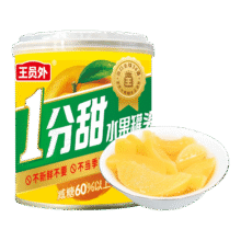 王员外  控糖黄桃罐头减糖60%一分甜水果罐桃罐头 312g*1罐2.87元（京东试用）