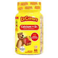 L'il Critters 小熊糖lilcritters儿童维生素D3 磷补钙60粒39元
